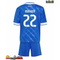 Camisa de Futebol Real Madrid Antonio Rudiger #22 Equipamento Alternativo Infantil 2025-26 Manga Curta (+ Calças curtas)